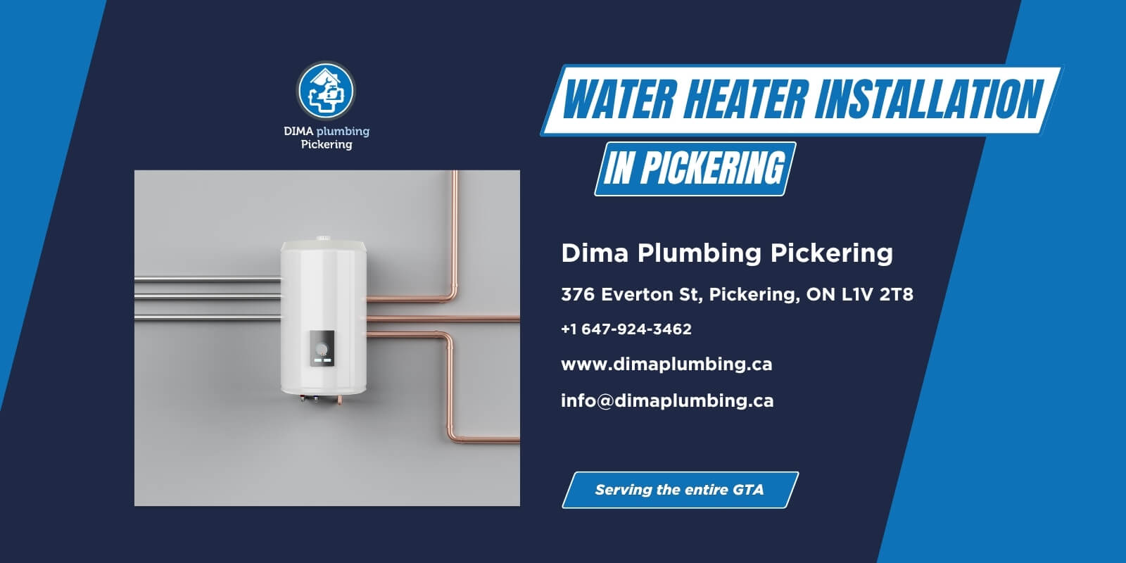 Water heater installation in Pickering